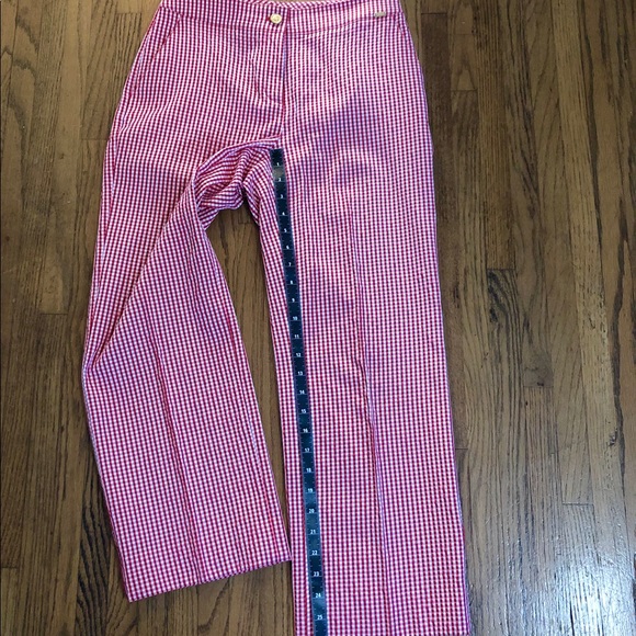 St. John Red Gingham Suit Pants Size 2 - Picture 7 of 8